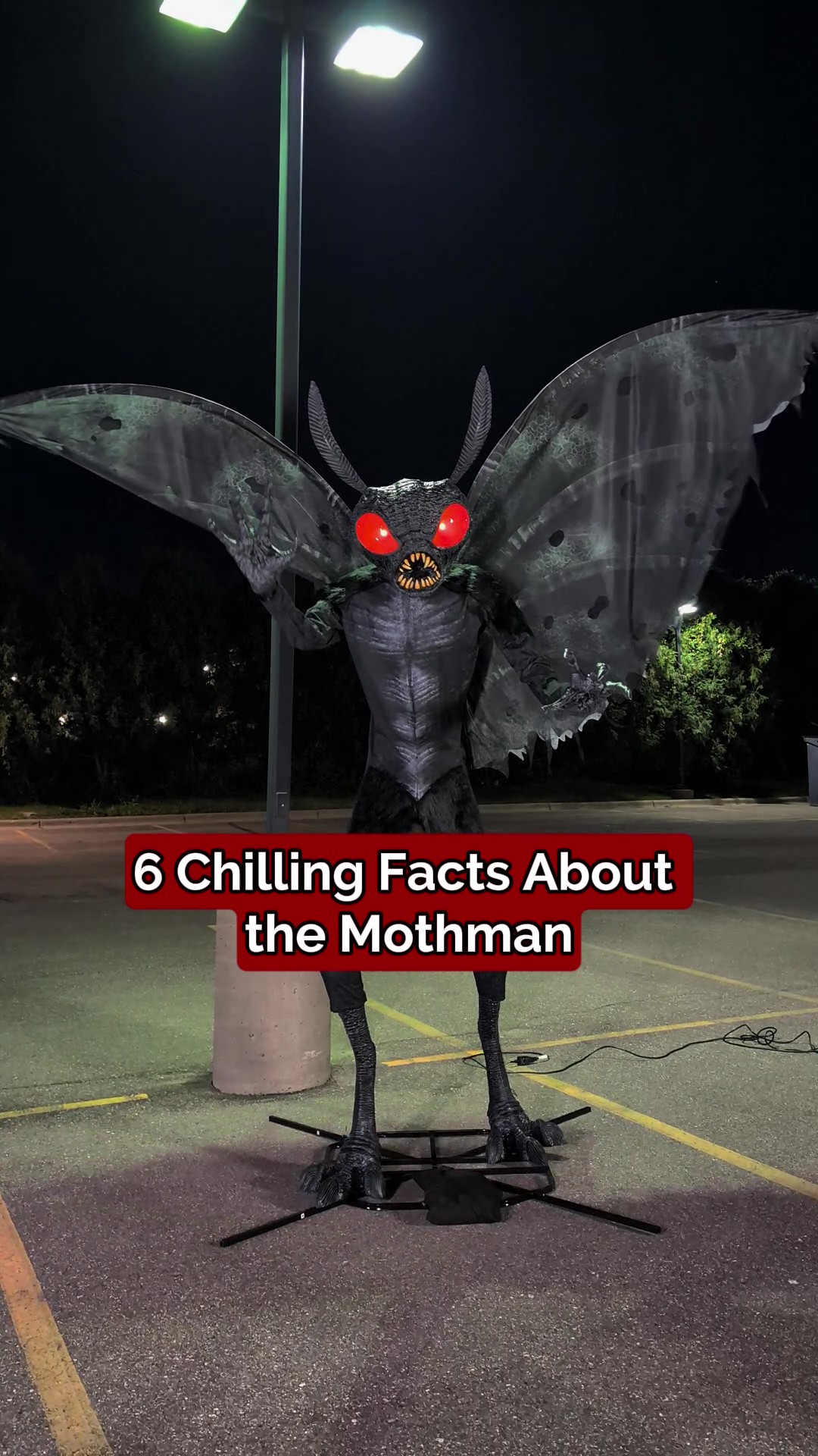 Summon cryptid terror with this towering 11.5FT Mothman Animatronic Decoration! With glowing red eyes, massive wings, and eerie motion, it’s a chilling tribute to the legendary creature.